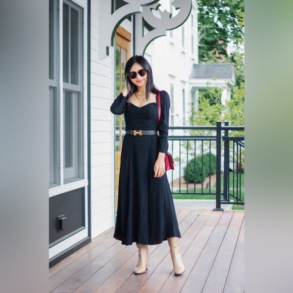 Reformation Dresses & Skirts - REFORMATION MARA black midi dress 6 NWOT